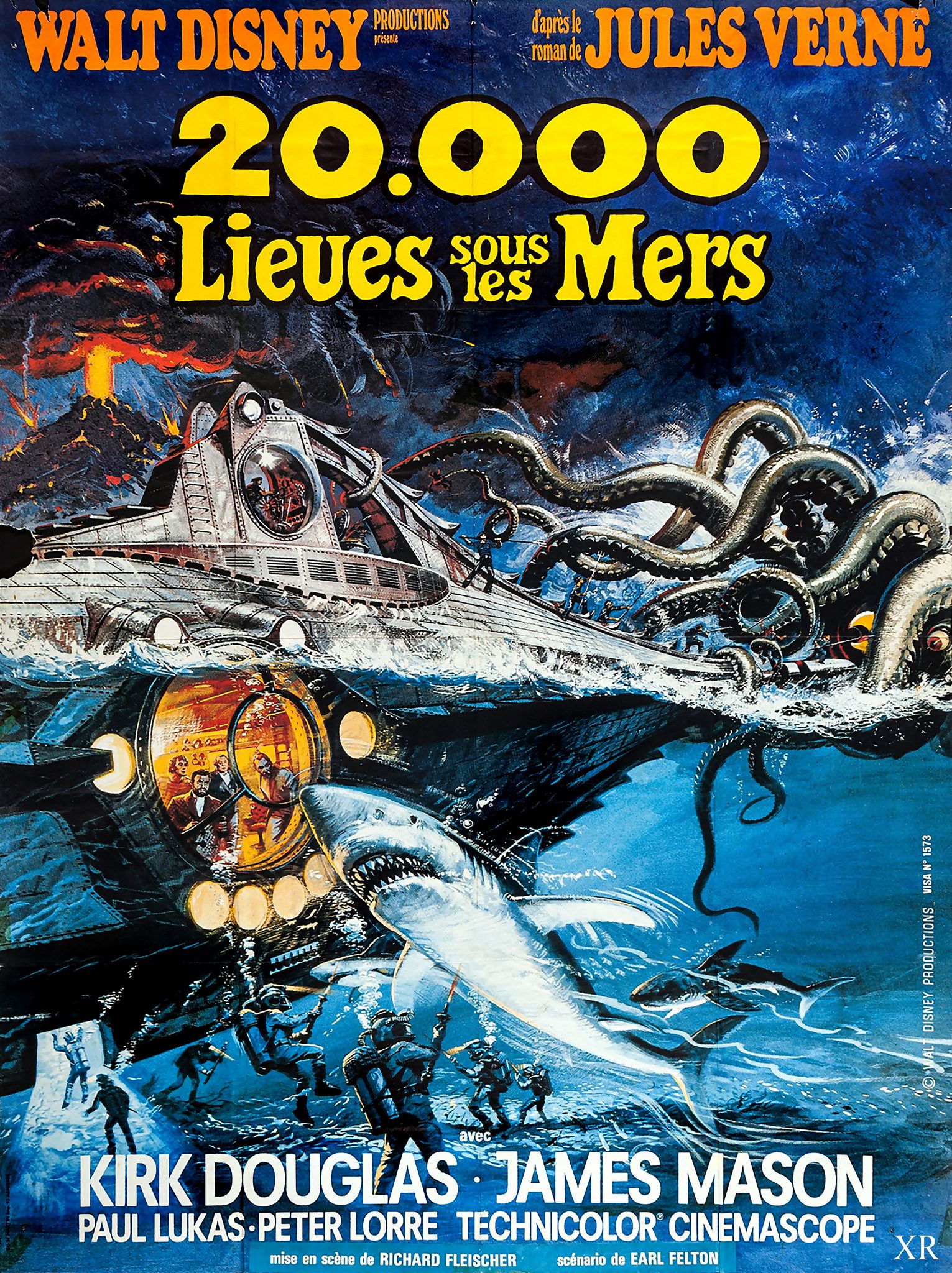 20,000 Leagues Under The Sea (1955) Main Poster